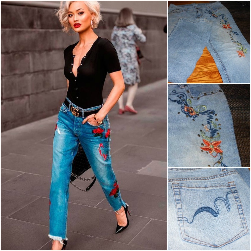 VINTAGE NO BOUNDARIES EMBROIDERED JEANS SZ 11